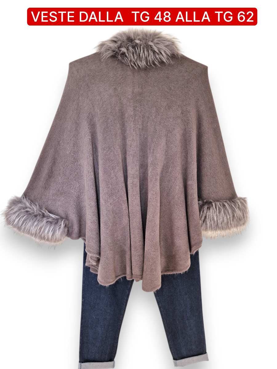Maxi Mantella Con Pelliccia Lory