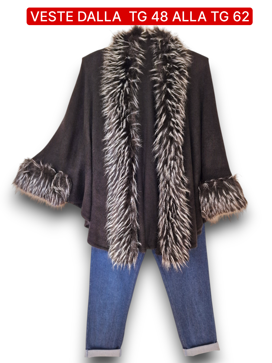 Maxi Mantella Con Pelliccia Lacy