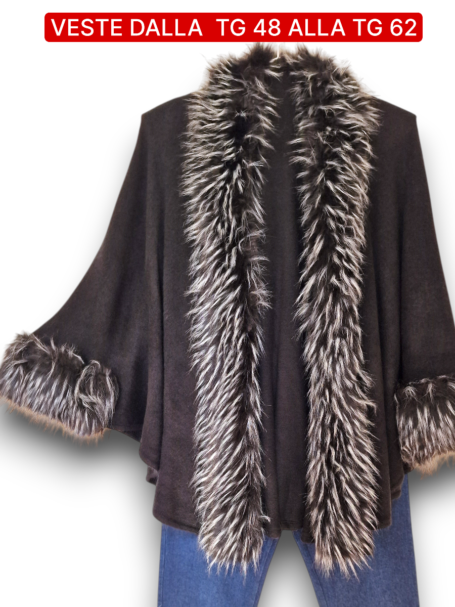 Maxi Mantella Con Pelliccia Lacy