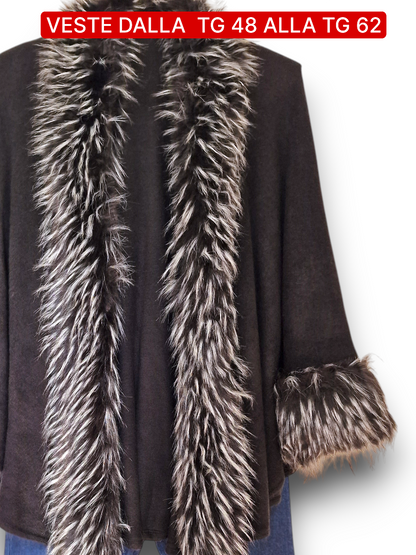 Maxi Mantella Con Pelliccia Lacy