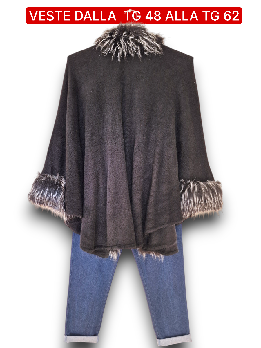 Maxi Mantella Con Pelliccia Lacy