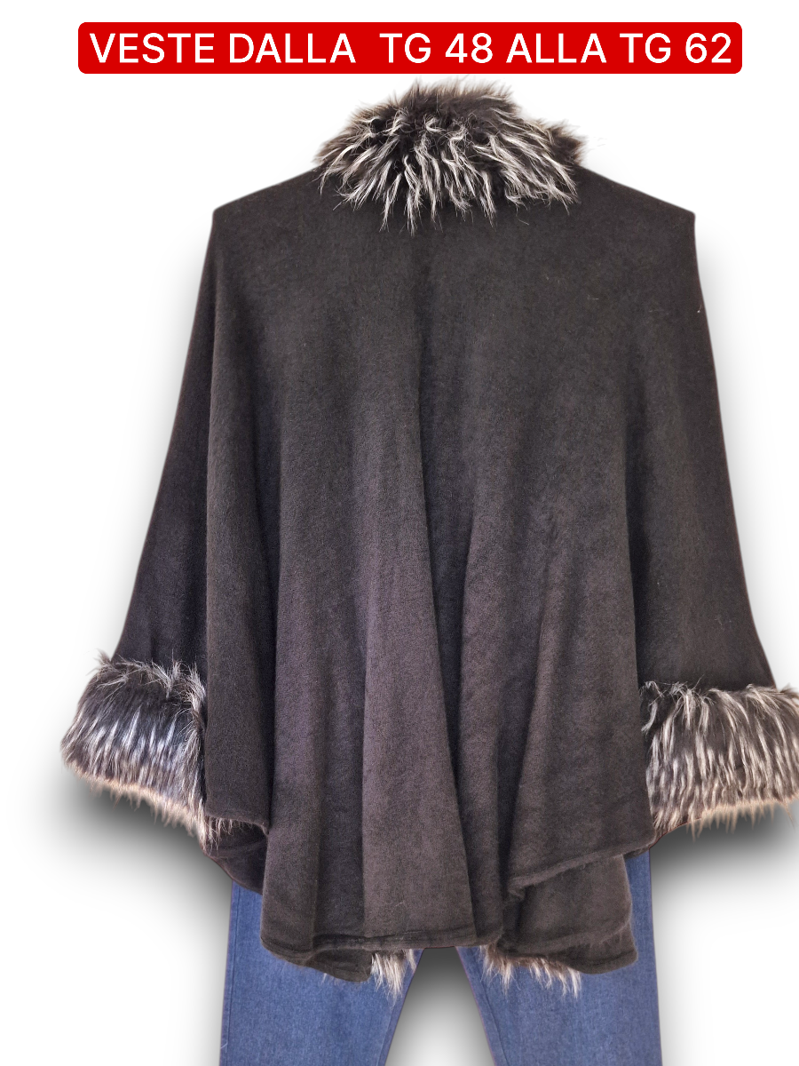 Maxi Mantella Con Pelliccia Lacy