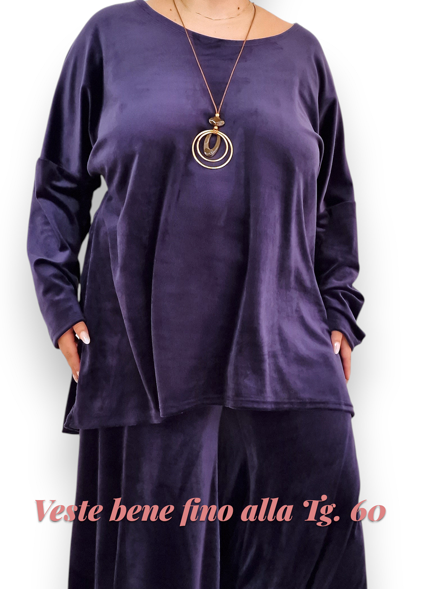 Maxi Maglia con  Collana in Velluto Isolde