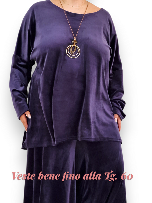 Maxi Maglia con  Collana in Velluto Isolde