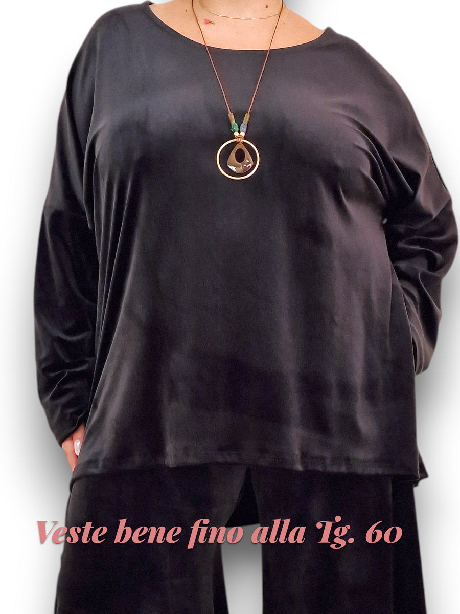 Maxi Maglia con  Collana in Velluto Ivette