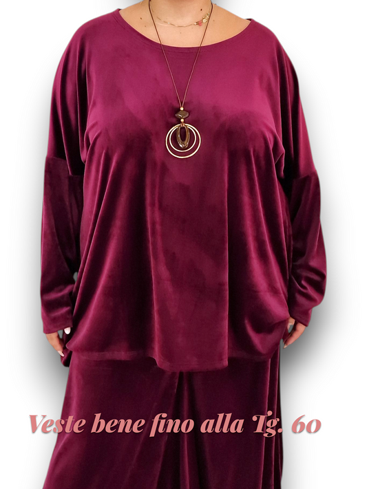 Maxi Maglia con  Collana in Velluto Iride