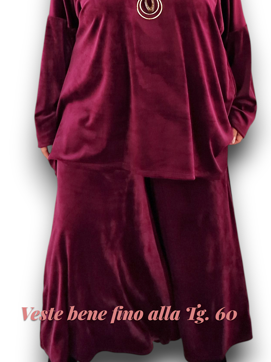 Maxi Maglia con  Collana in Velluto Iride