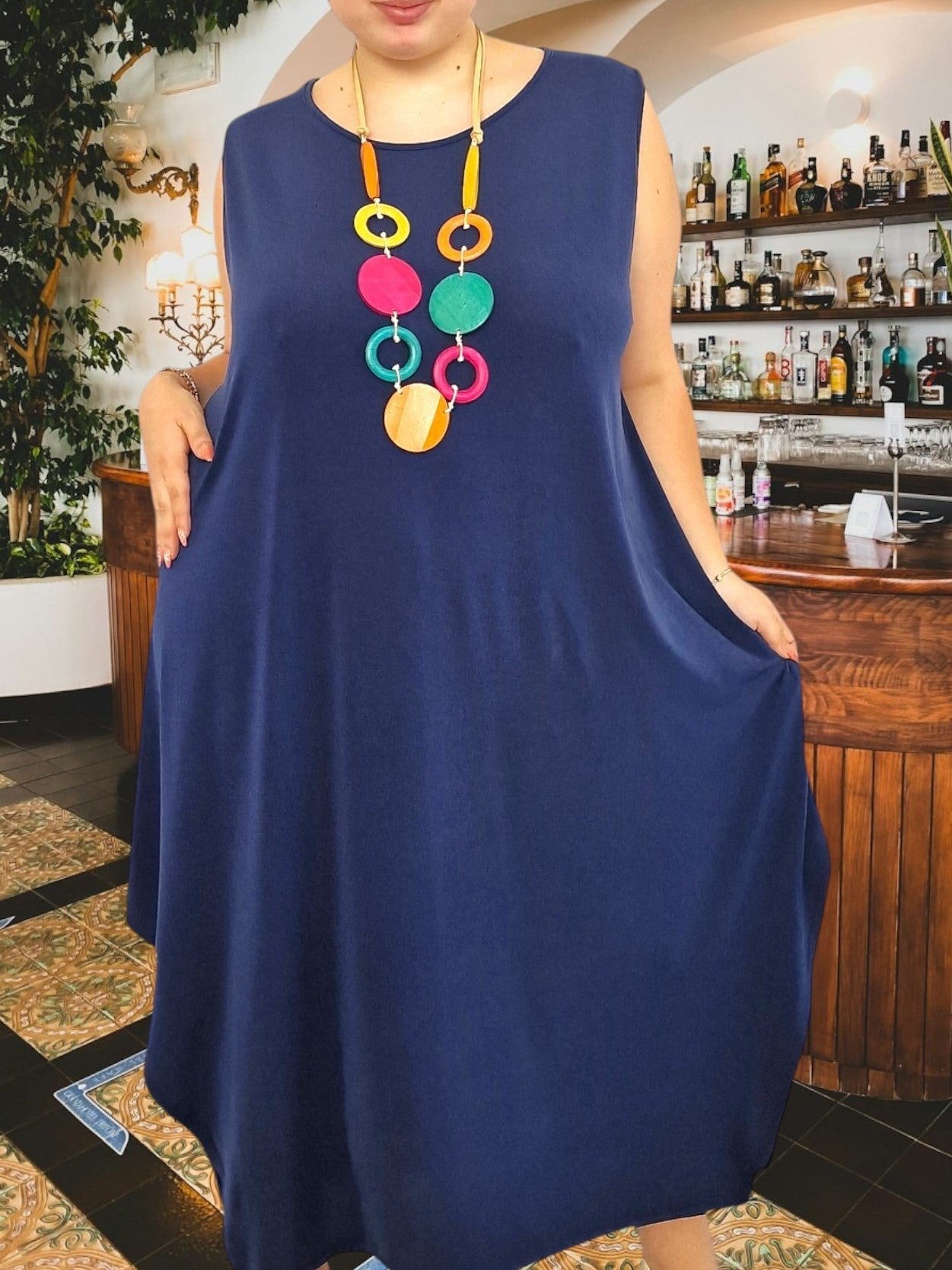 Maxi Abito in Crepe Grey