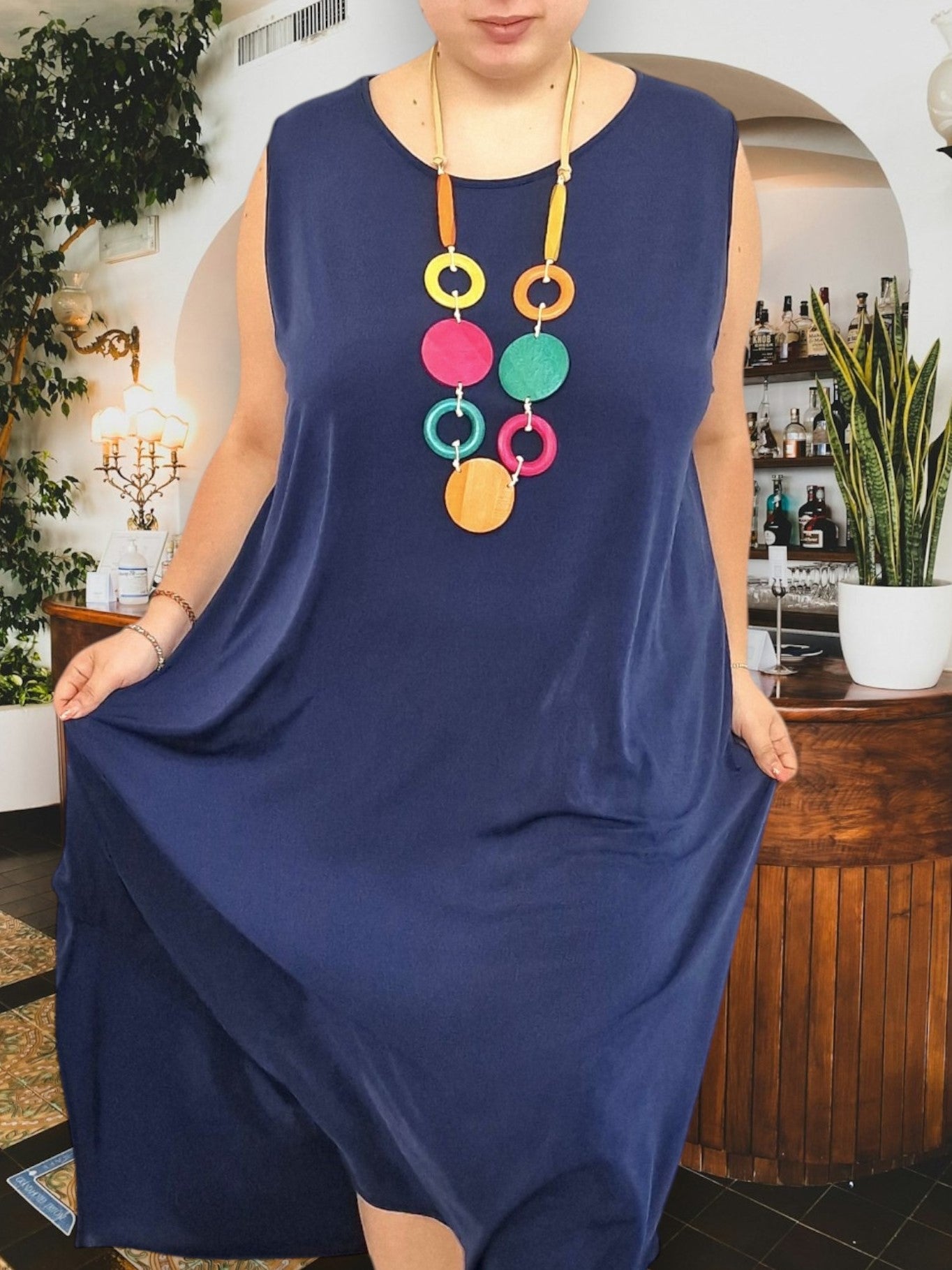 Maxi Abito in Crepe Grey