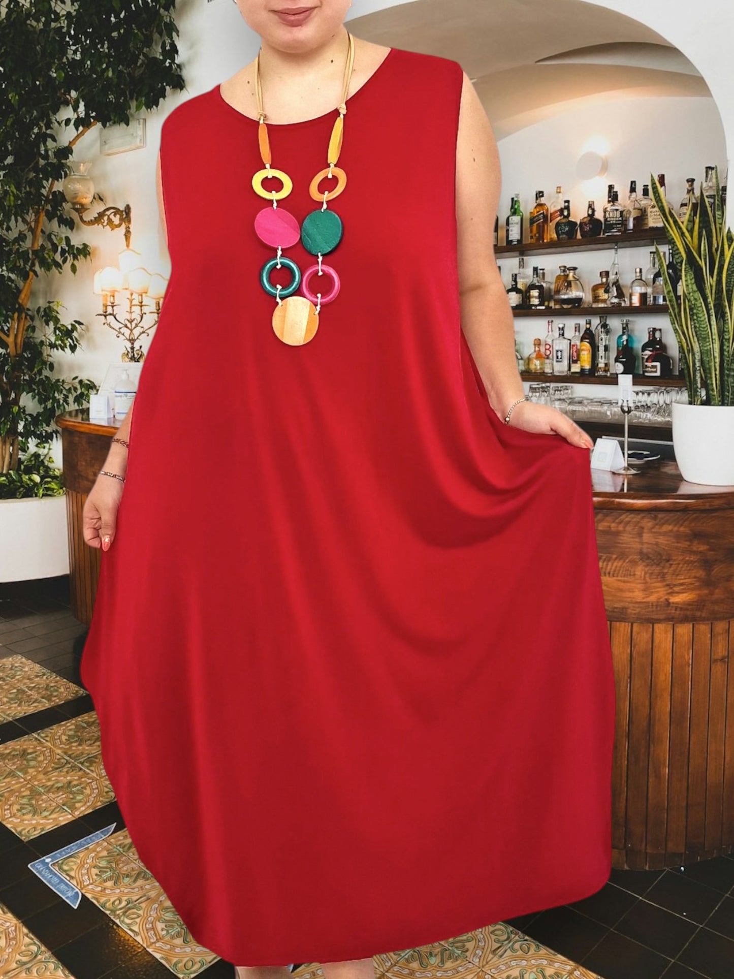 Maxi Abito in Crepe Glenda