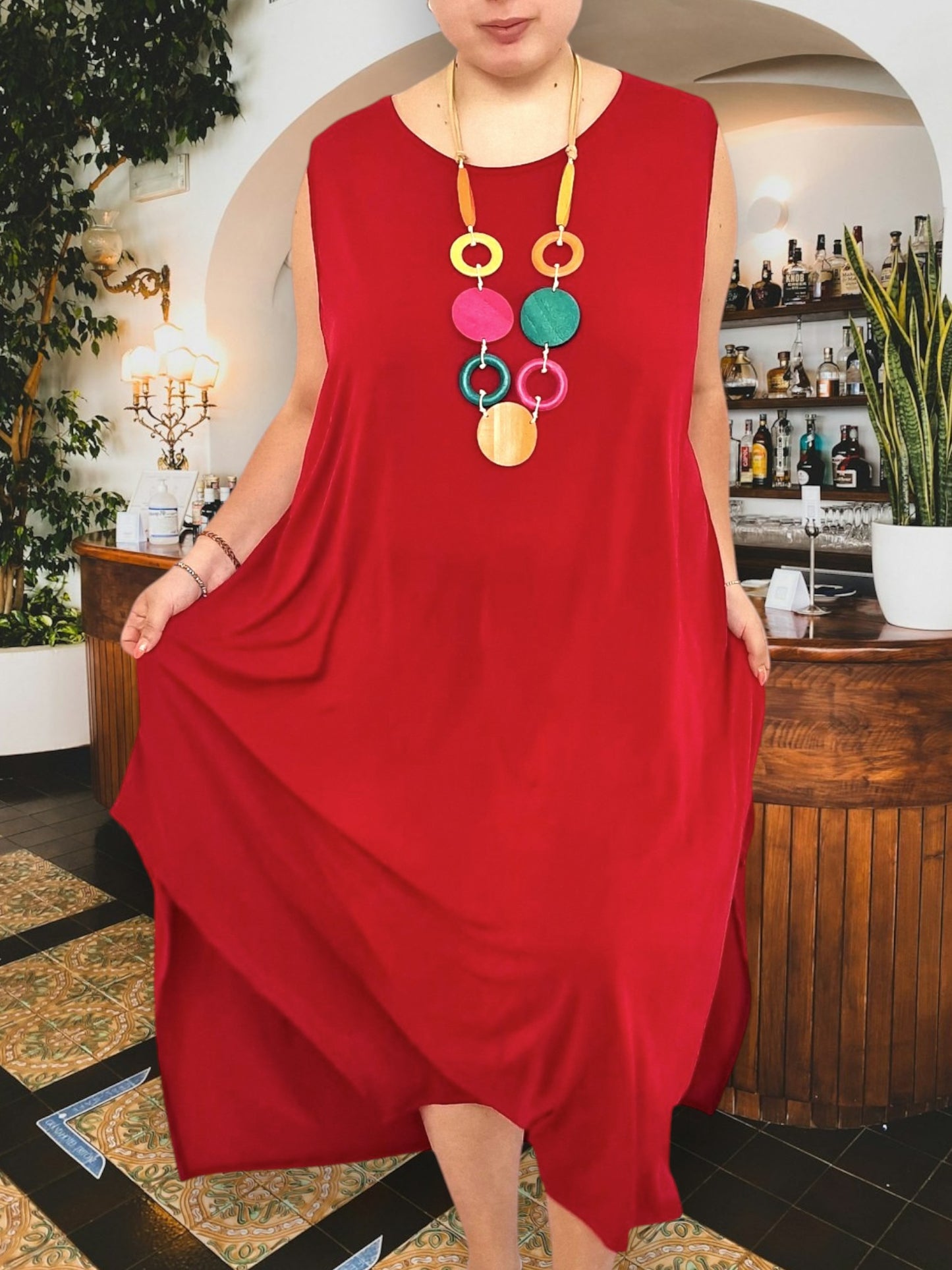 Maxi Abito in Crepe Glenda