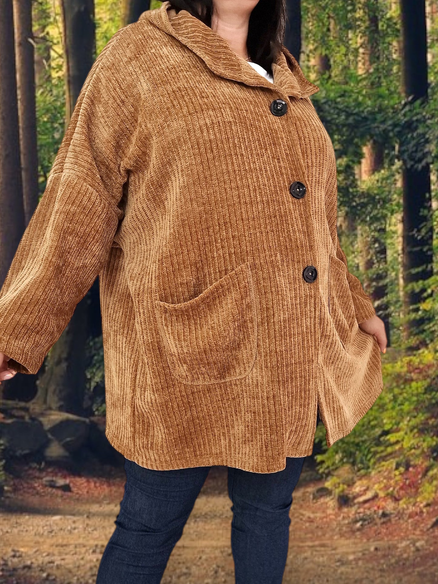 Maxi Giacca Taglia Grande Con Cappuccio Malla Con Cappuccio