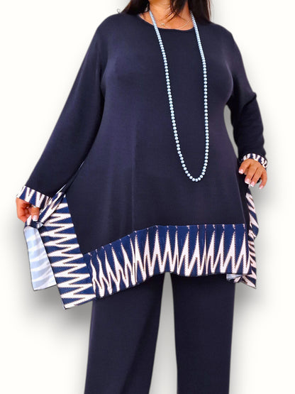 Maxi Maglia con Balza in Crepe Fresia