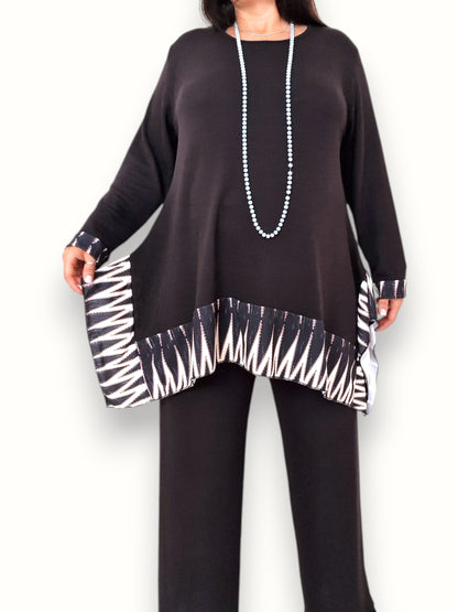 Maxi Maglia con Balza in Crepe Fosca