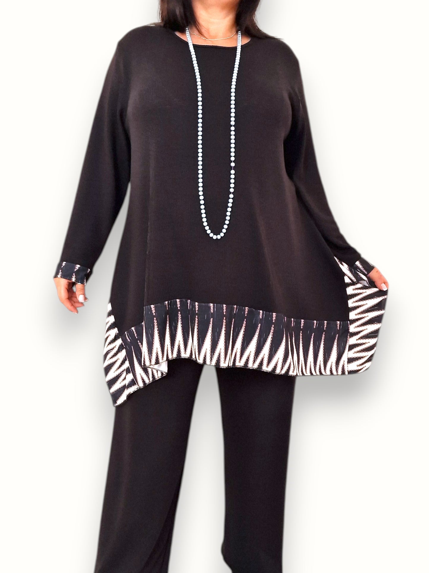 Maxi Maglia con Balza in Crepe Fosca