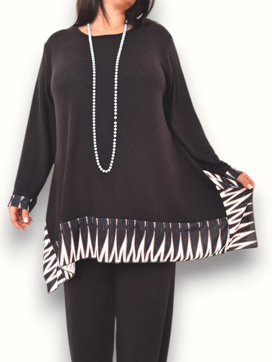 Maxi Maglia con Balza in Crepe Fosca