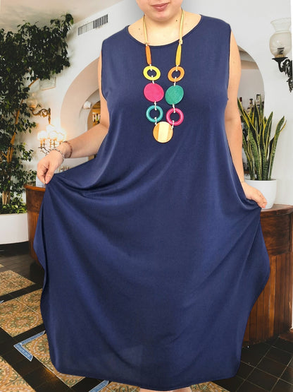 Maxi Abito in Crepe Grey