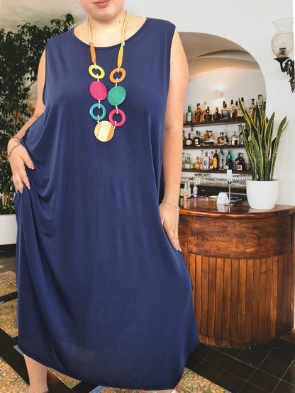 Maxi Abito in Crepe Grey