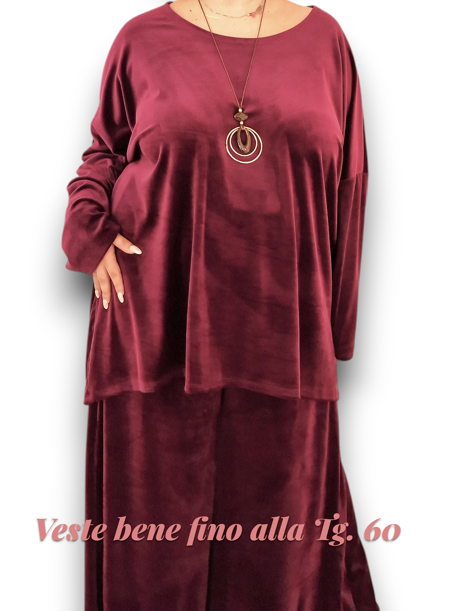 Maxi Maglia con  Collana in Velluto Iride