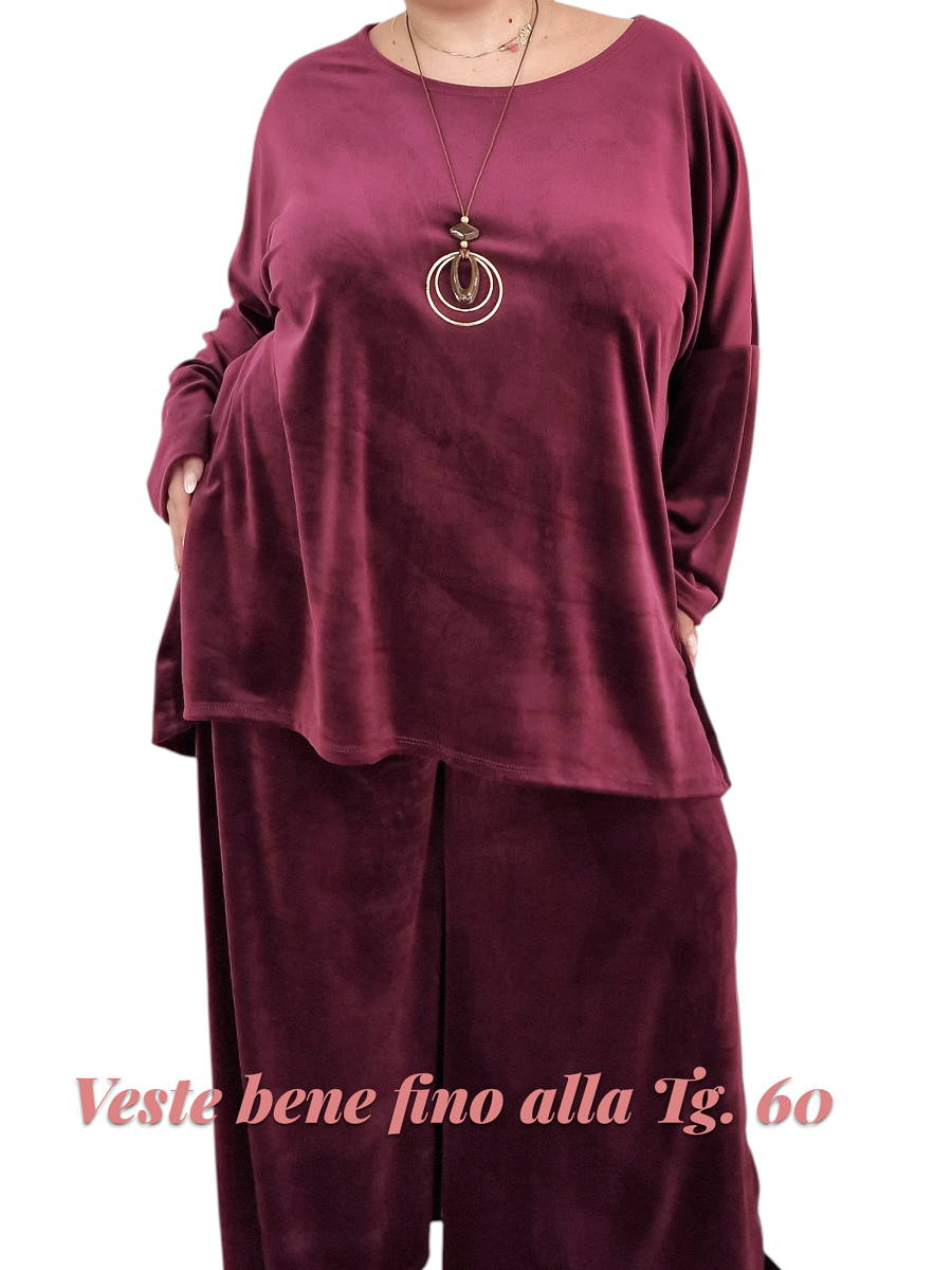 Maxi Maglia con  Collana in Velluto Iride