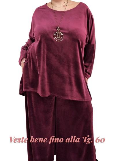 Maxi Maglia con  Collana in Velluto Iride